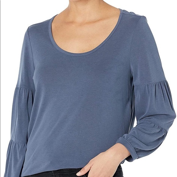 Lucky Brand Sandwash Tiered Sleeve Top NWT - Picture 2 of 8